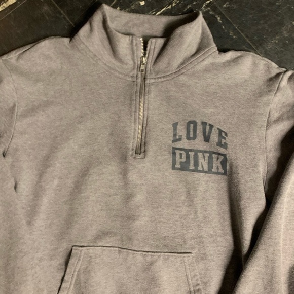 Pink VS Gray 3/4 Zip Sweatshirt - Picture 2 of 3